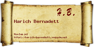 Harich Bernadett névjegykártya